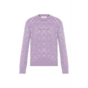 NEW THEO THE LABEL women's ersa pointelle argyle pullover in cosmic mauve